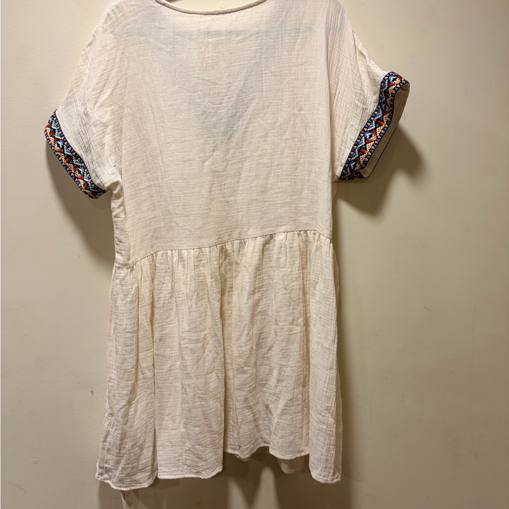 Cupshe White Mini Dress with Blue and Orange Accents - Picture 5 of 7